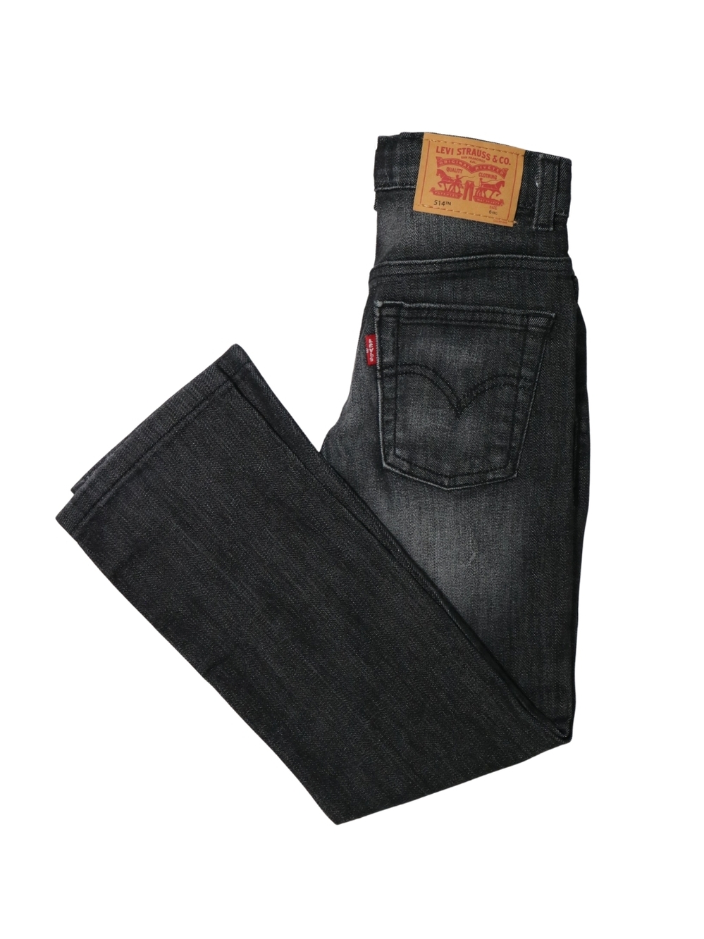 Levi's 514 Straight Fit Boys Black Faded Jeans - Picture 2 of 3